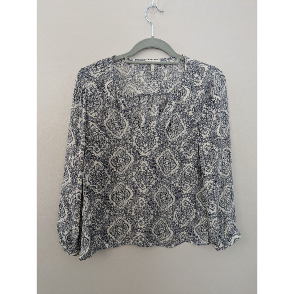 Joie Women's 100% Silk Long Sleeve V-Neck Blouse Lightweight Small $248